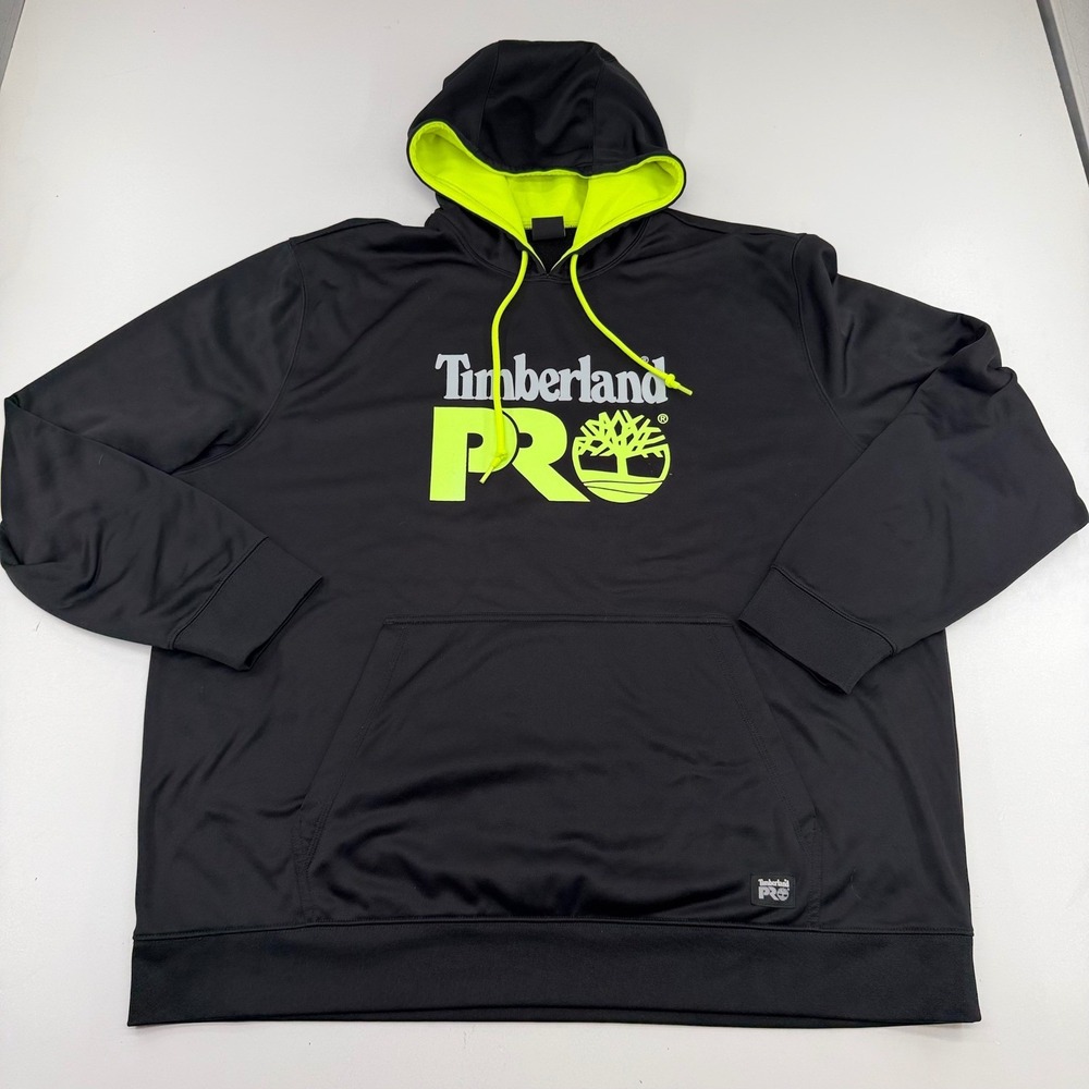 Timberland PRO Mens XXL Black Neon Hooded Performance Sweatshirt TB0A126S